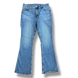 Old Navy Women’s 12 Extra High-Rise Flare Jeans Blue Medium Wash Stretch Clover